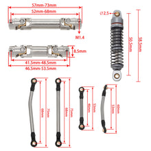 MEUS Racing TRX4M Connecting rod Shock absorber 55MM Drive shaft kit For 1/18 TRX4M Ripper Land Rover Bronco Crawler Upgrade - Titanium - HeliDirect