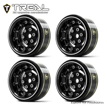 TREAL 1.0 Beadlock Wheels Deep Dish Rims (4P) for SCX24 AX24 FCX24 TRX4M 1/24 1/18 Crawler Car-Type F - BLACK - HeliDirect