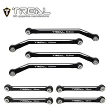 TREAL AX24 High Clearance Links (8P) CNC Machined Aluminum 7075 Compatible with Axial 1/24 AX24 XC-1 (BLACK) - HeliDirect