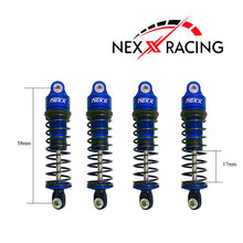 Nexx Racing 58mm Oil Shocks (4pcs) for Arrma 1:18 GRANITE/ TYPHON/ MOJAVE - BLUE