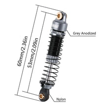 INJORA 53mm Threaded Oil Shocks For 1/18 Redcat Ascent18 - GREY - HeliDirect