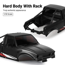 INJORA IR60 Pickup Hard Body with Bed Rack for 1/18 TRX4M Defender Bronco - BLACK
