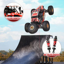 Rlaarlo 1/12 RTR Brushless RC Desert Truck , Max 45MPH Fast RC Cars - RED