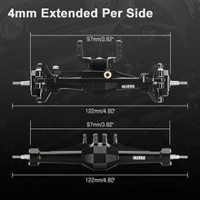 INJORA +4mm Diamond Axles With Lay Down Servo Mount & Links For 1/18 TRX4M - BLACK - HeliDirect