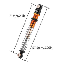 INJORA 51mm Aluminum Long Travel Threaded Double Barrel Shocks for Axial AX24 SCX24 (4pcs) - ORANGE - HeliDirect