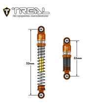 TREAL AX24 Shocks 53mm Aluminum Threaded Shock Adjustable Absorber Oil Damper compatible with 1/24 Axial AX24 XC-1 Upgrades (ORANGE) - HeliDirect