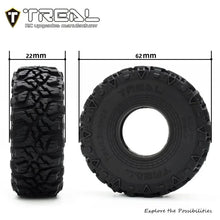 TREAL 1.0 Tires Soft Sticky RC Crawler Tires TrailBurner 62mm (4P) for 1/24 1/18 SCX24 AX24 FCX24 TRX4M - HeliDirect