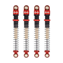 INJORA 51mm Aluminum Long Travel Threaded Double Barrel Shocks for Axial AX24 SCX24 (4pcs) - RED - HeliDirect
