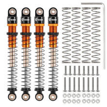 INJORA 51mm Aluminum Long Travel Threaded Double Barrel Shocks for Axial AX24 SCX24 (4pcs) - ORANGE - HeliDirect