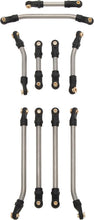 MEUS Racing Stainless Steel High Clearance Chassis Links Steering Links Set 10pcs 132mm Wheelbase for 1/24 Rock Crawler Car SCX24 C10 Bronco Wrangler - HeliDirect