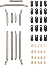 MEUS Racing Stainless Steel High Clearance Chassis Links Steering Links Set 10pcs 132mm Wheelbase for 1/24 Rock Crawler Car SCX24 C10 Bronco Wrangler - HeliDirect