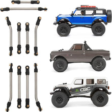 MEUS Racing Stainless Steel High Clearance Chassis Links Steering Links Set 10pcs 132mm Wheelbase for 1/24 Rock Crawler Car SCX24 C10 Bronco Wrangler - HeliDirect