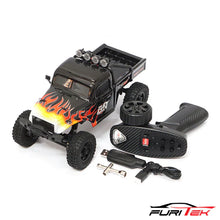 FURITEK FX118 FURY WAGON RTR BRUSHLESS 1/18 RC CRAWLER KIT (BLACK WITH FLAMES) With TORQ TCM-1022 Full CNC Case Metal Gear Coreless Servo