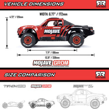 ARRMA MOJAVE GROM MEGA 380 Brushed 4X4 Small Scale Desert Truck RTR with Battery & Charger - Red/Black