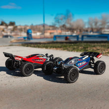 TYPHON GROM ARRMA MEGA 380 Brushed 4X4 Small Scale Buggy RTR with Battery & Charger - Blue/Silver - HeliDirect