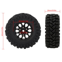MEUS Racing 1.2 inch Beadlock Wheels Brass 1.0(plus) Wheel & Tire Set 62*24MM -4MM Negative Hub 77G For TRX4M SCX24 - Sport A - HeliDirect