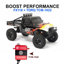 FURITEK FX118 FURY WAGON RTR BRUSHLESS 1/18 RC CRAWLER KIT (BLACK WITH FLAMES) With TORQ TCM-1022 Full CNC Case Metal Gear Coreless Servo