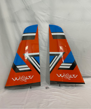 Boomerang Atom Wing set to include hatches, pushrods, control horns and linkages - Orange Blue