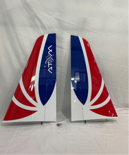 Boomerang Atom Wing set to include hatches, pushrods, control horns and linkages  - Red White Blue