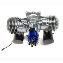 DLE-130cc Twin Gas Engine with Electric Ignition and Mufflers - HeliDirect
