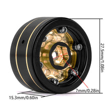 INJORA 1.0" 39g/Pcs Brass Beadlock Wheels Negative Offset 2.65mm For 1/24 1/18 RC Crawlers - HeliDirect