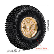 INJORA 1.0 XHX Pin Tires with 1.0 Plus Brass Beadlock Wheels Combo for 1/18 1/24 RC Crawlers