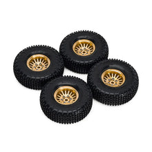 INJORA 1.0 XHX Pin Tires with 1.0 Plus Brass Beadlock Wheels Combo for 1/18 1/24 RC Crawlers