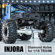 INJORA +4mm Diamond Axles With Lay Down Servo Mount & Links For 1/18 TRX4M - SILVER - HeliDirect
