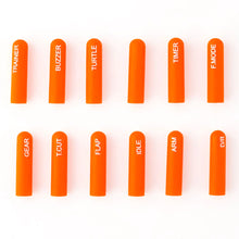 RadioMaster Labelled Silicon Switch Cover Set - Long (12pcs / Orange) - HeliDirect