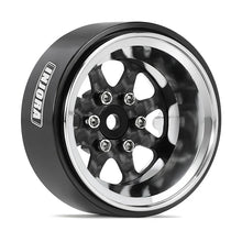 INJORA 1.3" ModuWheel Silver Beadlock Wheels Negative Offset For 1/18 1/24 RC Crawlers - 8 SPOKE SILVER WHEELS