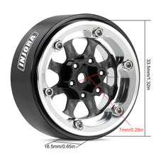 INJORA 1.3" ModuWheel Silver Beadlock Wheels Negative Offset For 1/18 1/24 RC Crawlers - 8 SPOKE SILVER WHEELS
