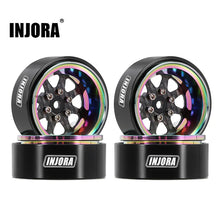 INJORA 1.3" ModuWheel Rainbow Beadlock Wheels Negative Offset For 1/18 1/24 RC Crawlers - 8 SPOKE
