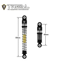 TREAL AX24 Shocks 53mm Aluminum Threaded Shock Adjustable Absorber Oil Damper compatible with 1/24 Axial AX24 XC-1 Upgrades (BLACK) - HeliDirect
