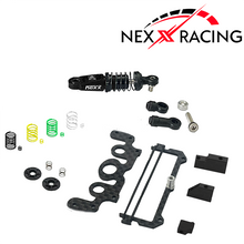 NXUSA-300-62 Nexx Racing Combo Dual Spring Center Oil Shock Premium + Conversion Battery Mount for Specter Kit - BLACK - HeliDirect