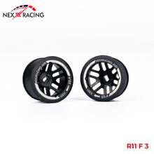 NXUSA-EVOAWD-R Nexx Racing “JUD” threaded carbon-fiber reinforced EVO AWD Flanged Rear Wheels (2) pcs for Mini-Z - R11 OFFSET +3